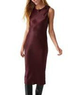 NWT - Michael Stars - Seema Satin Midi Dress, Size Small